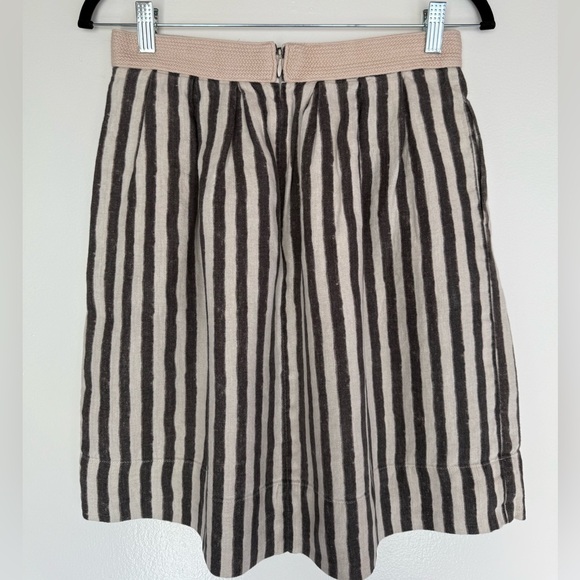 LOFT Black and Cream Striped A-Line Skirt - Picture 2 of 3